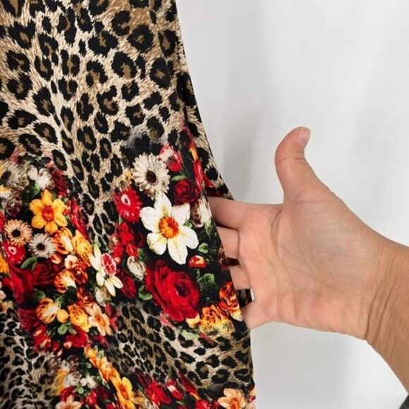 NWOT Heimish U.S.A. Animal Print Floral Design Shift Dress Black‎ Red Size 3XL - Picture 6 of 8